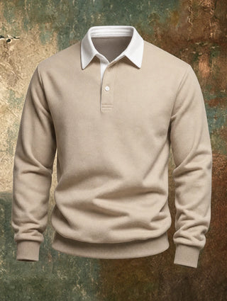 Sylvain | Pull col polo contrasté