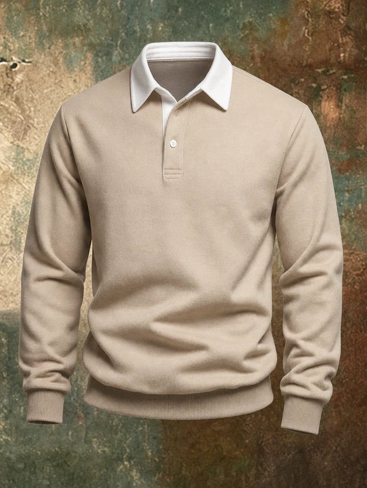 Sylvain | Pull col polo contrasté