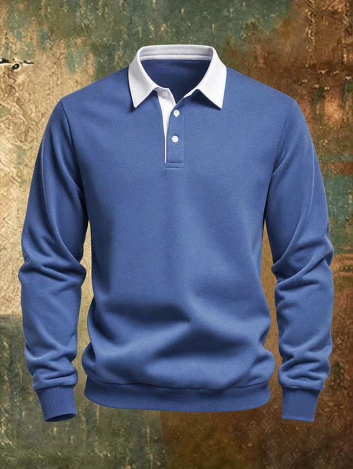 Sylvain | Pull col polo contrasté