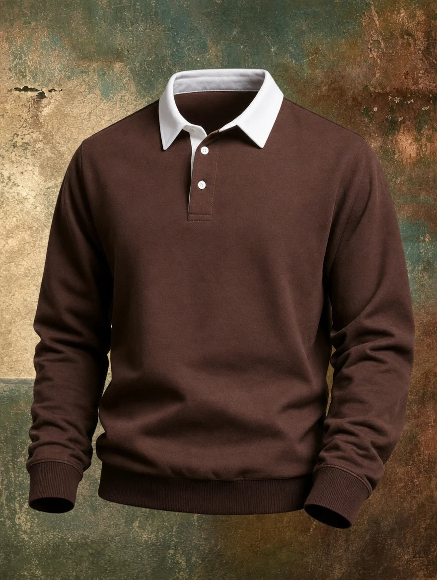 Sylvain | Pull col polo contrasté