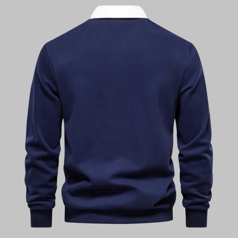 Sylvain | Pull col polo contrasté
