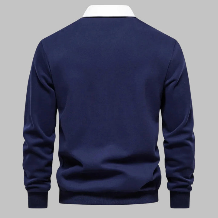Sylvain | Pull col polo contrasté