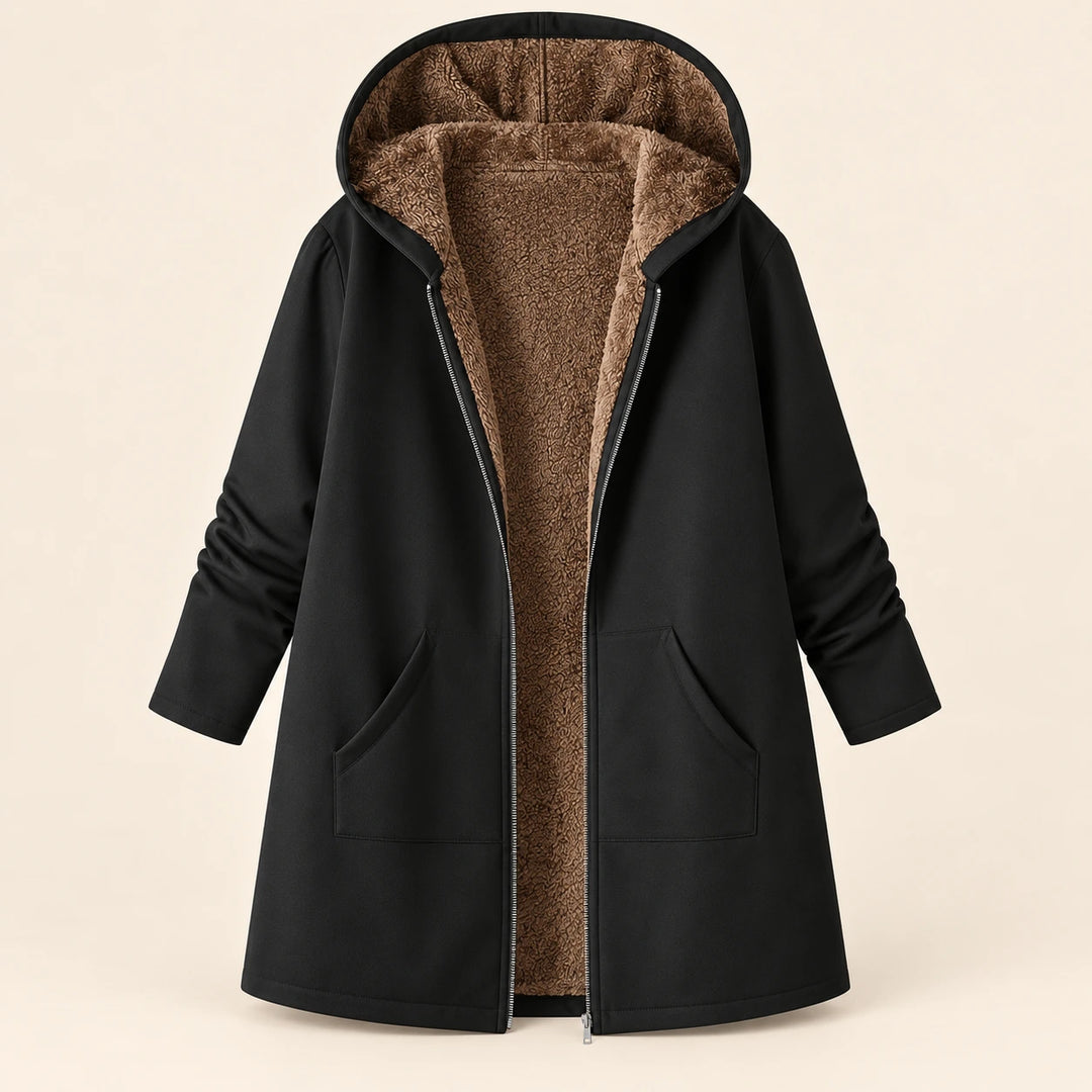 Ysoline | Manteau à capuche doublé effet sherpa
