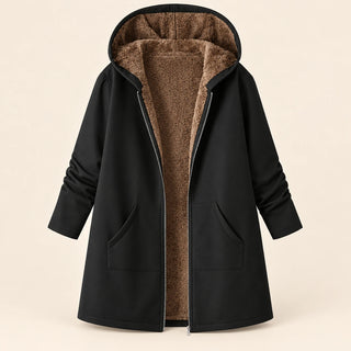 Ysoline | Manteau à capuche doublé effet sherpa