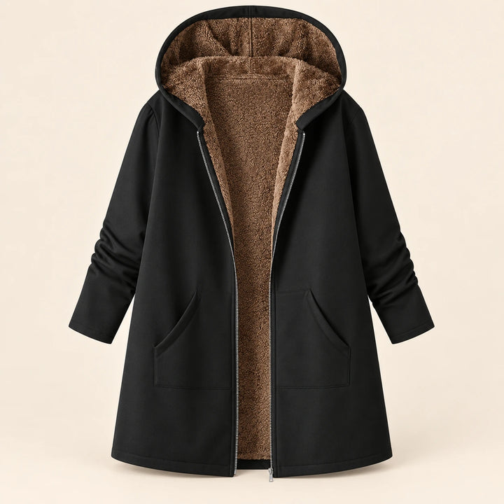 Ysoline | Manteau à capuche doublé effet sherpa