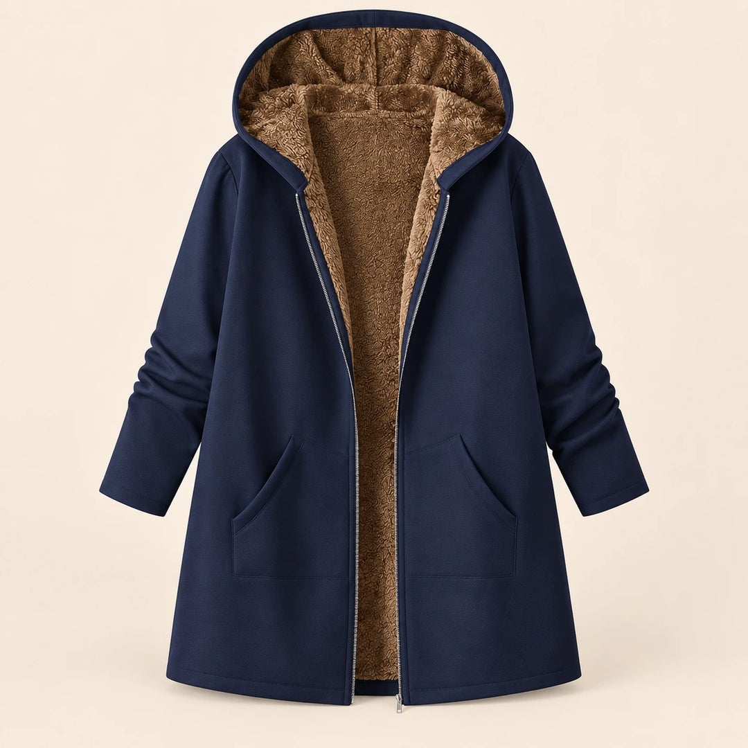 Ysoline | Manteau à capuche doublé effet sherpa