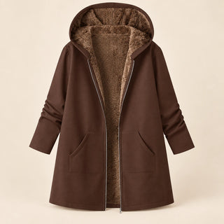 Ysoline | Manteau à capuche doublé effet sherpa