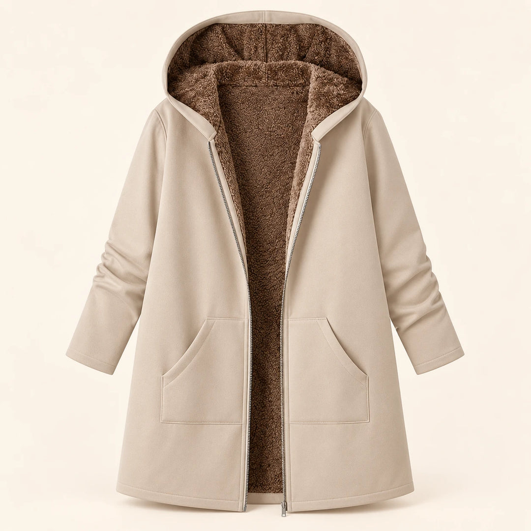 Ysoline | Manteau à capuche doublé effet sherpa