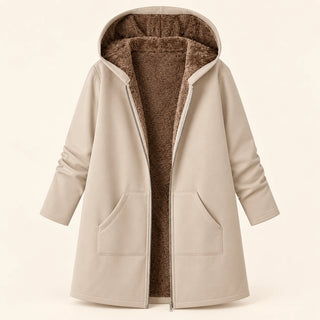 Ysoline | Manteau à capuche doublé effet sherpa