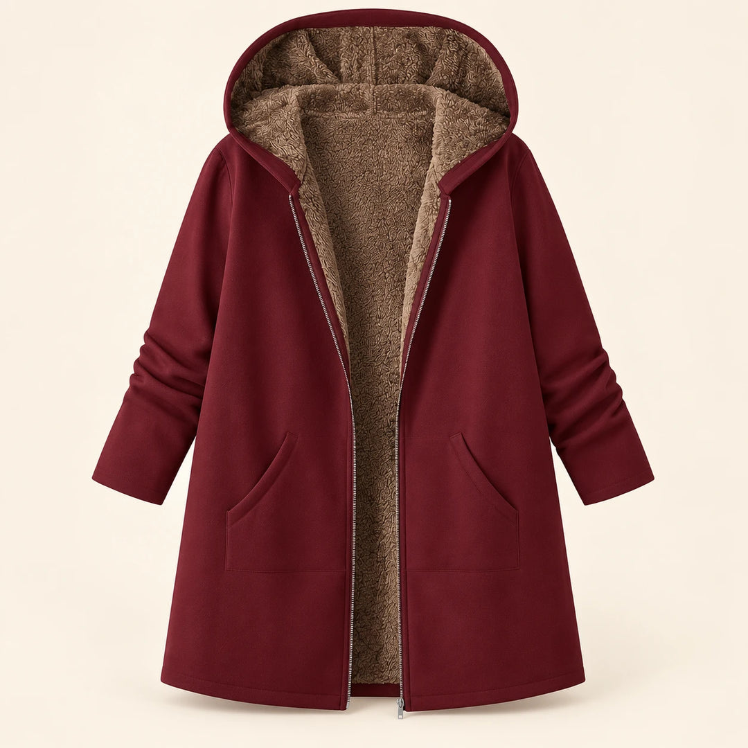 Ysoline | Manteau à capuche doublé effet sherpa