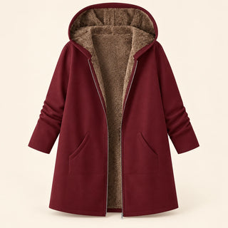 Ysoline | Manteau à capuche doublé effet sherpa