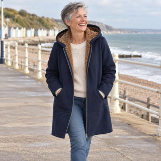 Ysoline | Manteau à capuche doublé effet sherpa
