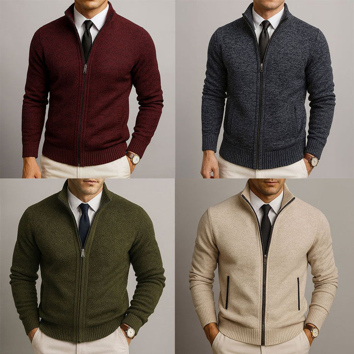 Gilbert | Cardigan zippé homme à col montant