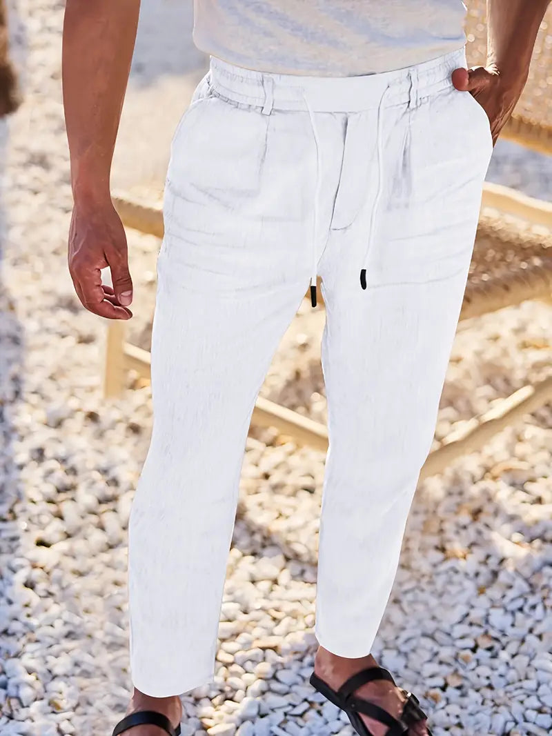 Nichols | Pantalon ample en lin à cordon de serrage