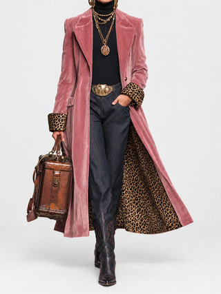 Aliénor | Manteau long ajusté effet velours