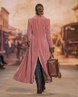 Aliénor | Manteau long ajusté effet velours