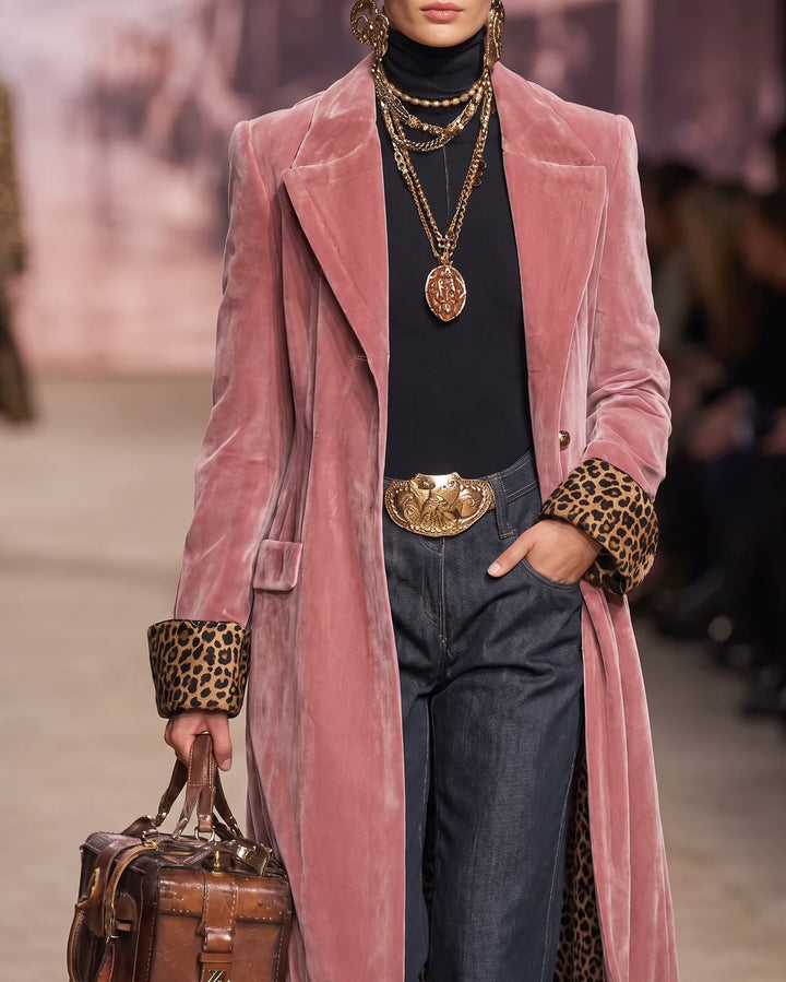 Aliénor | Manteau long ajusté effet velours