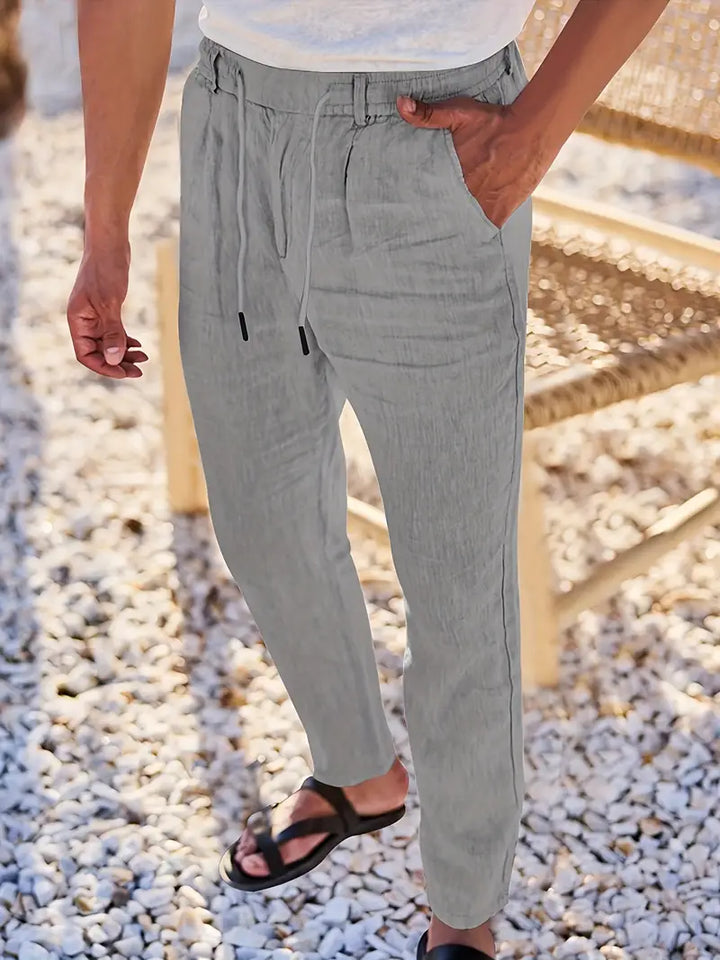 Nichols | Pantalon ample en lin à cordon de serrage