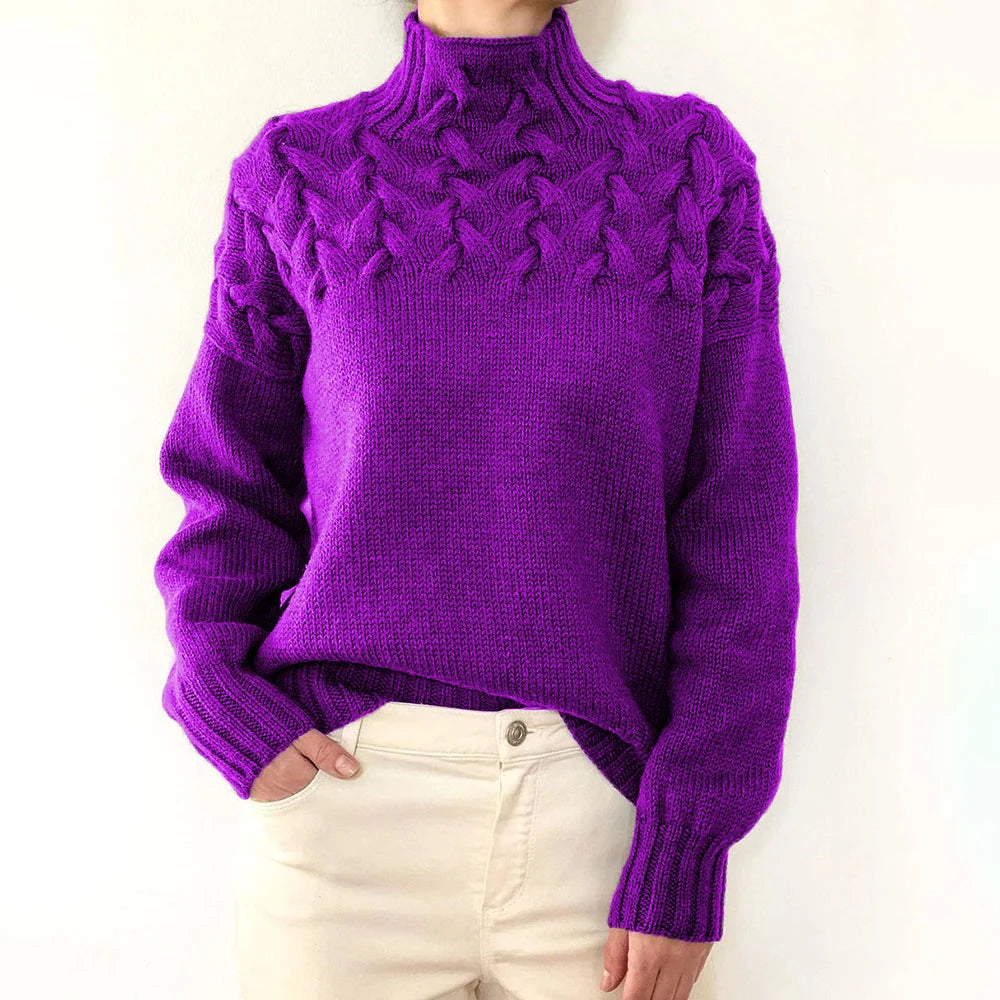 Clélia | Pull col roulé à torsades