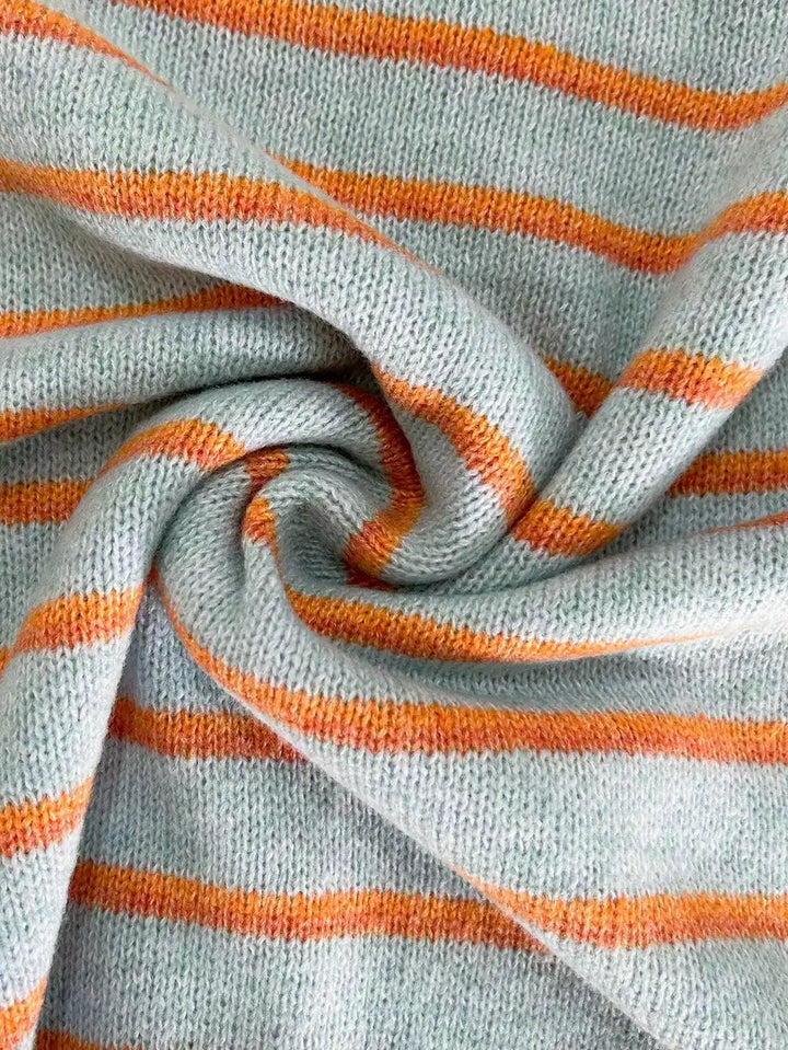 Iseult | Cardigan en maille à rayures contrastées