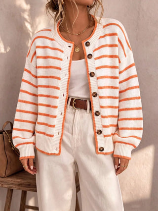Iseult | Cardigan en maille à rayures contrastées