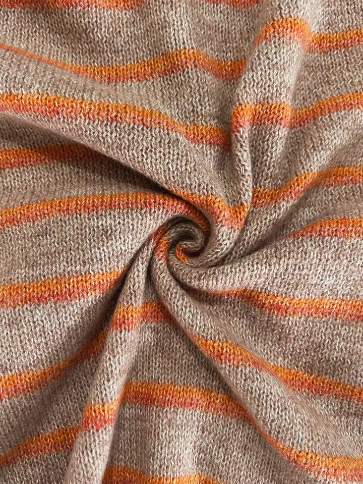 Iseult | Cardigan en maille à rayures contrastées