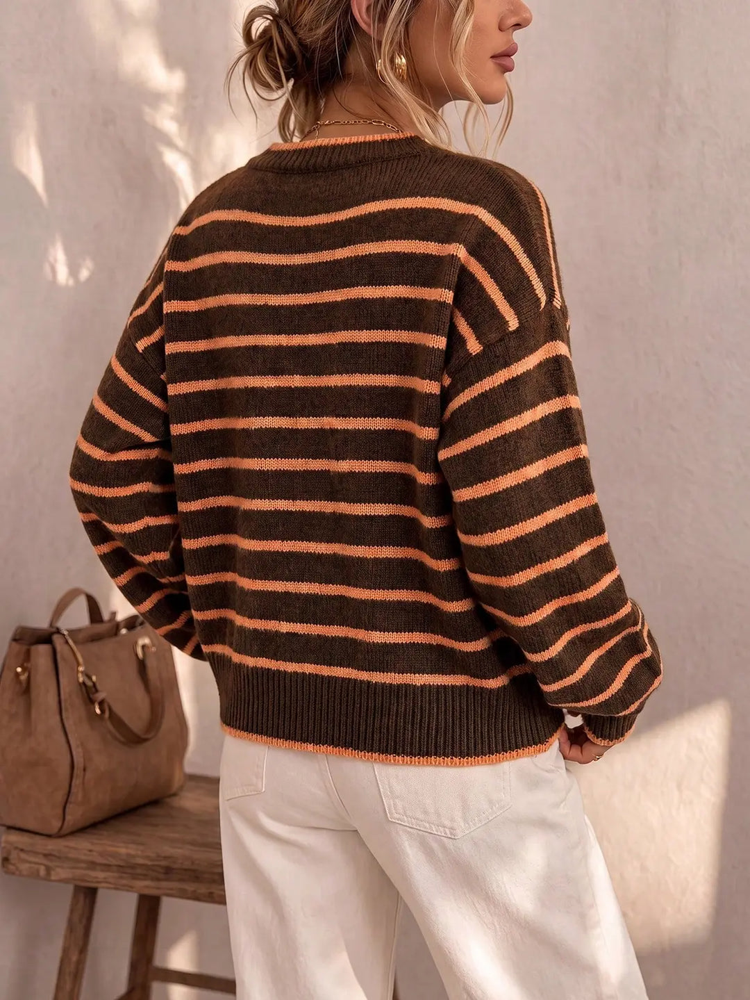 Iseult | Cardigan en maille à rayures contrastées