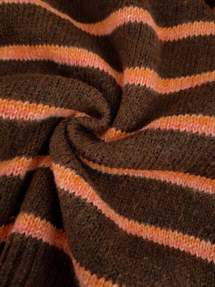 Iseult | Cardigan en maille à rayures contrastées