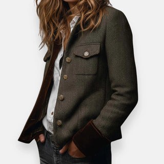 Bénédicte | Veste chic boutonnée effet laine