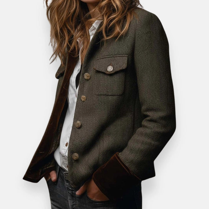 Bénédicte | Veste chic boutonnée effet laine