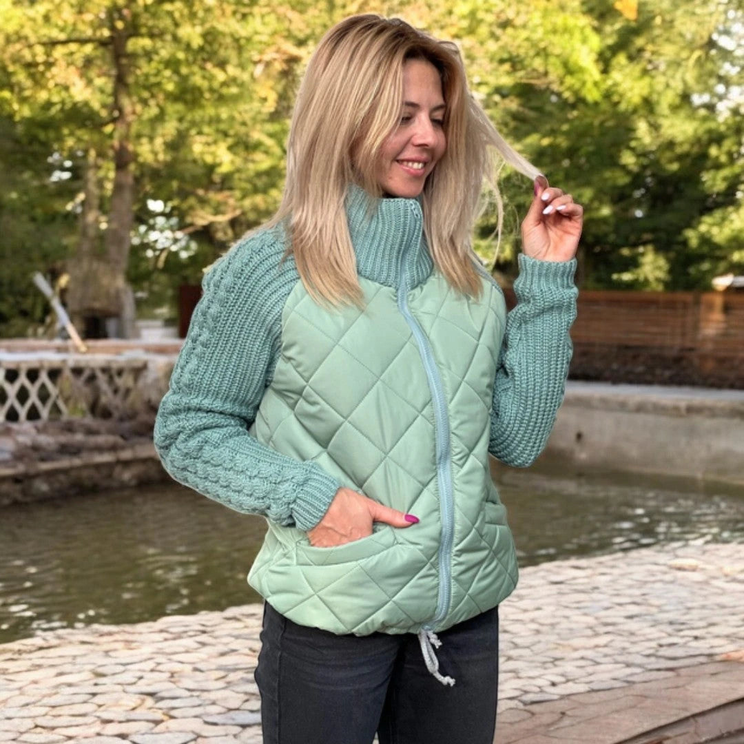 Octavie | Veste matelassée à manches en maille