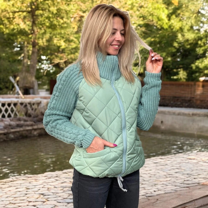 Octavie | Veste matelassée à manches en maille