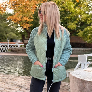 Octavie | Veste matelassée à manches en maille