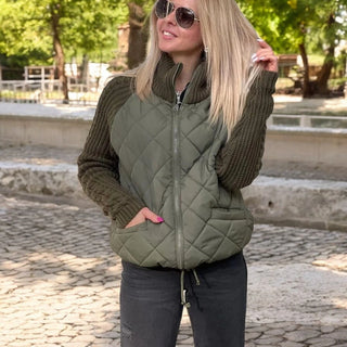 Octavie | Veste matelassée à manches en maille