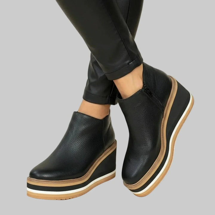 Edmée | Bottines compensées zippées