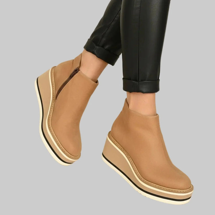 Edmée | Bottines compensées zippées