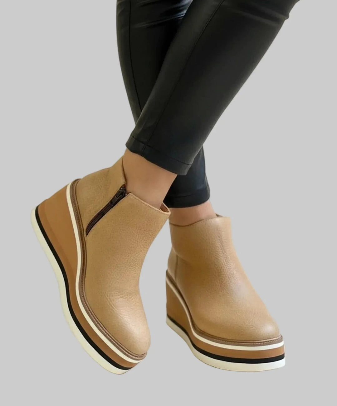 Edmée | Bottines compensées zippées