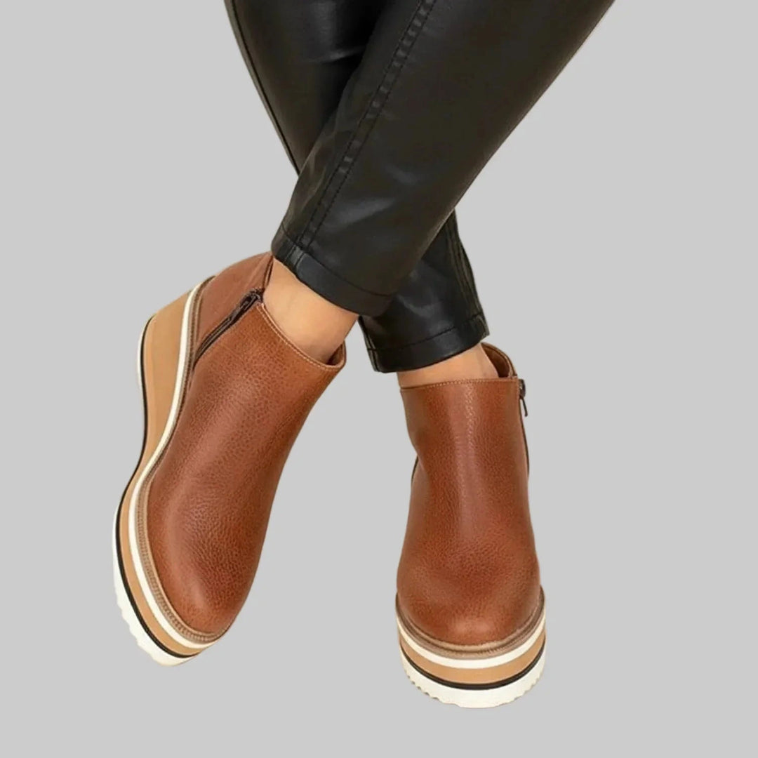 Edmée | Bottines compensées zippées
