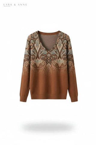 Colombine – pull col V à motif paisley