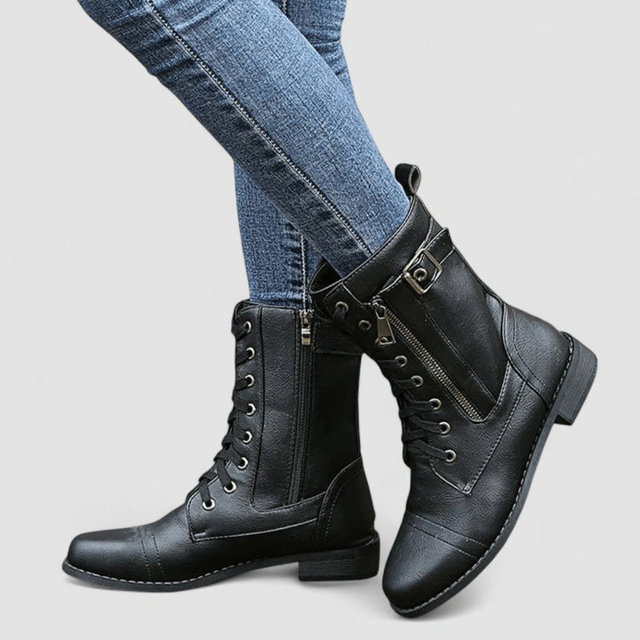 Murielle | Bottines à lacets zippées