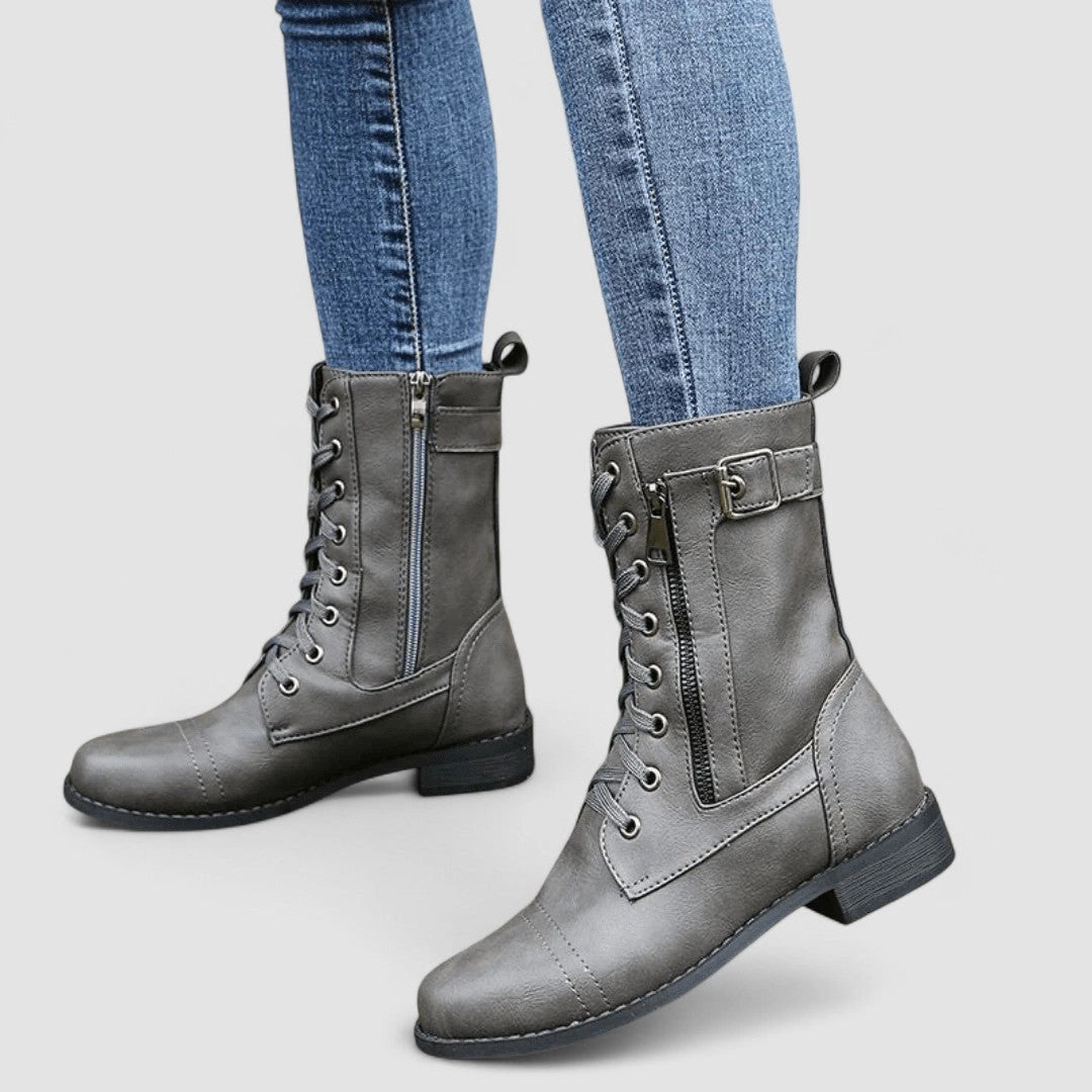 Murielle | Bottines à lacets zippées