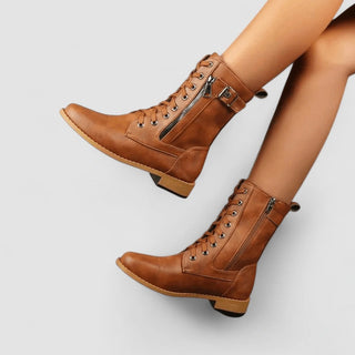 Murielle | Bottines à lacets zippées