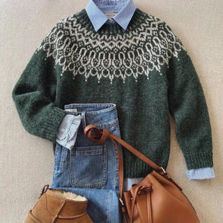 Élodie | Pull en maille jacquard nordique