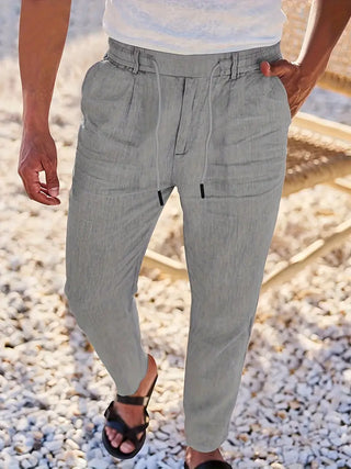 Nichols | Pantalon ample en lin à cordon de serrage