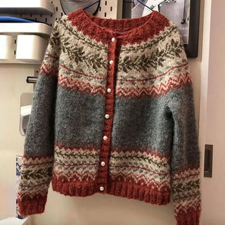 Clotilde | Gilet en maille jacquard boutonné