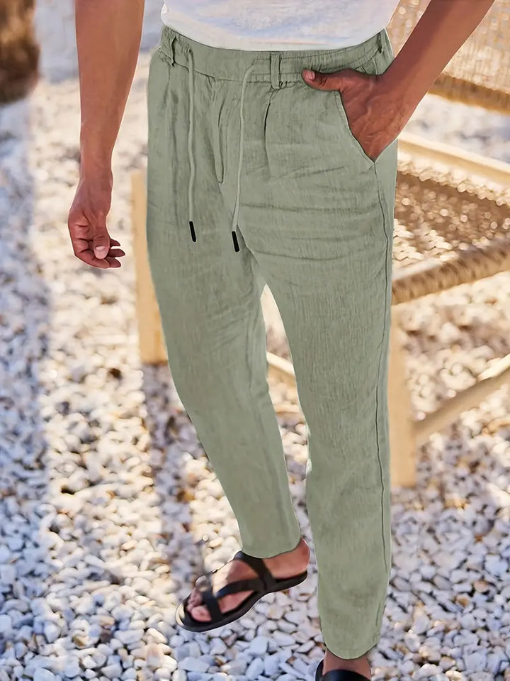Nichols | Pantalon ample en lin à cordon de serrage