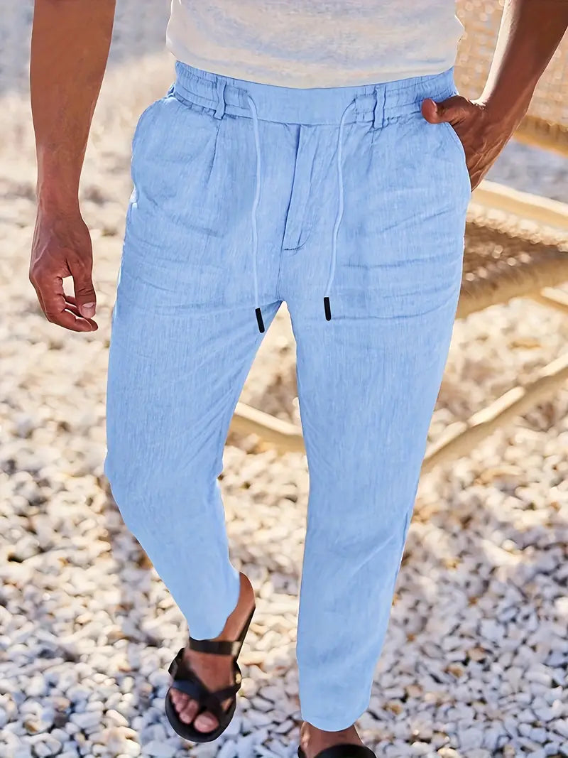 Nichols | Pantalon ample en lin à cordon de serrage