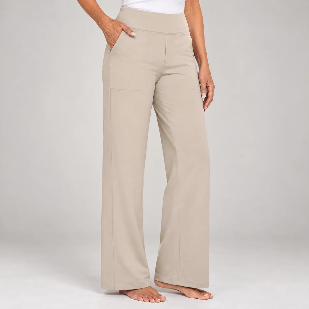 Clarisse | Pantalon large stretch taille haute (1+1 OFFERT)