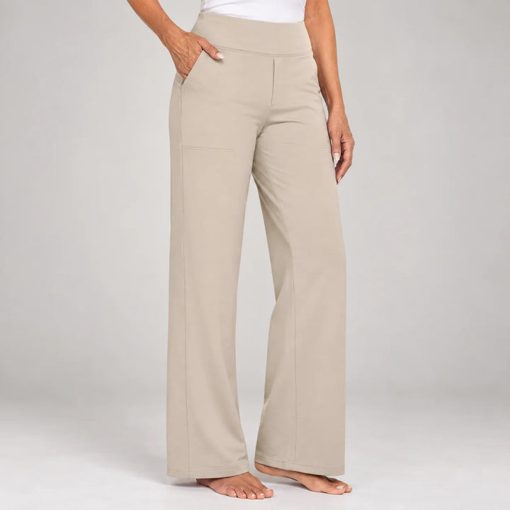 Clarisse | Pantalon large stretch taille haute (1+1 OFFERT)