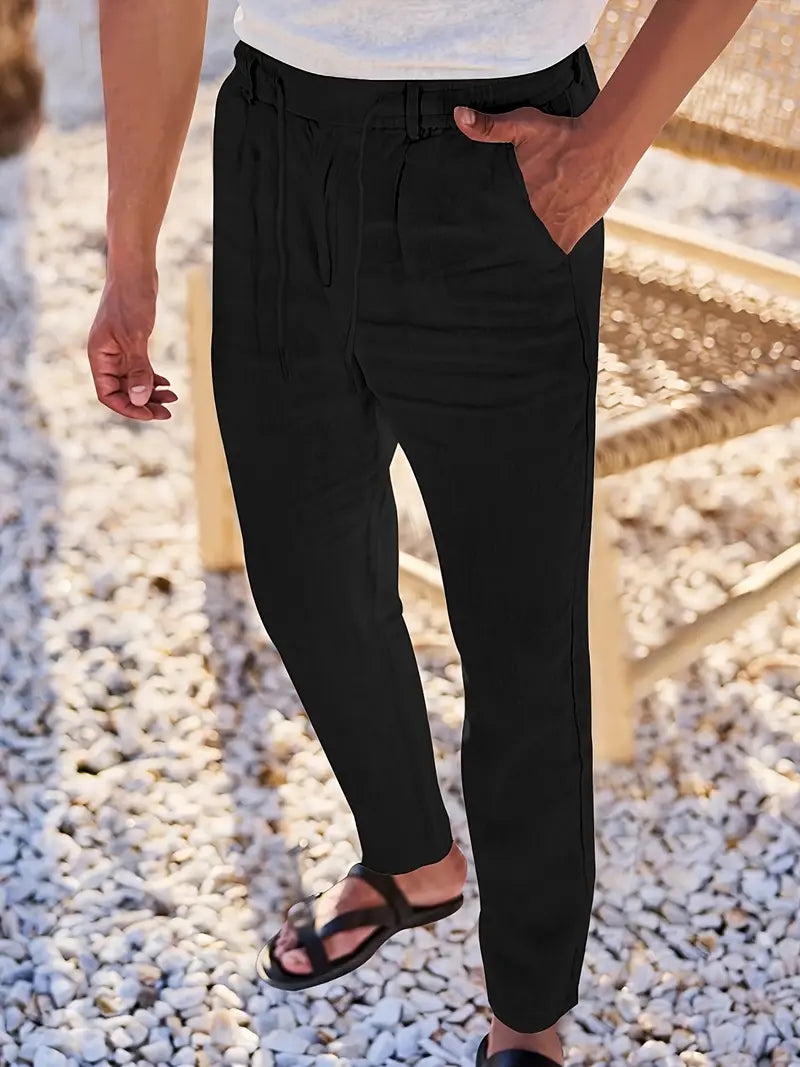 Nichols | Pantalon ample en lin à cordon de serrage